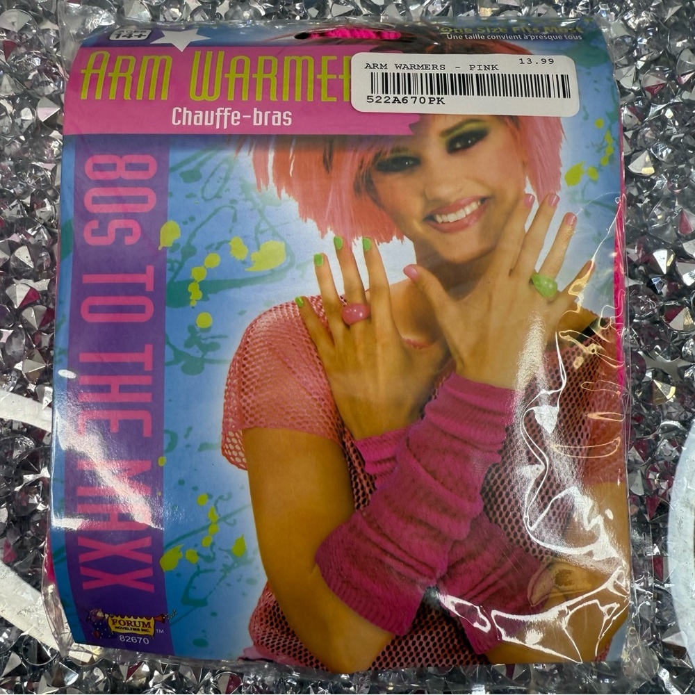 Arm Warmers neon Pink Fashion Gloves 80s to the max brand new